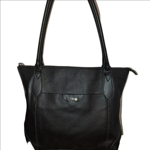 Stylish LODIS Sierra Black Leather Tote Bag